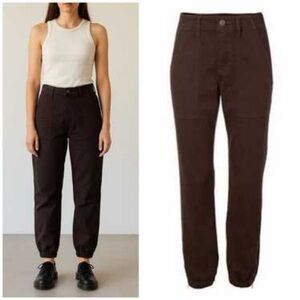 CAbi Brown Jogger Zip Bottom Pants